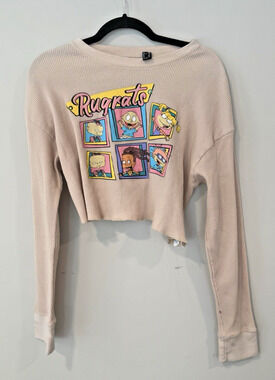 Y2K Rugrats Nickelodeon Forever 21 Long Sleeve Crop Top Size M/L